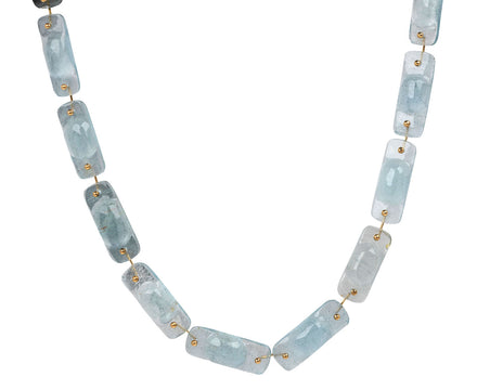 Aquamarine Stone Tiles Necklace