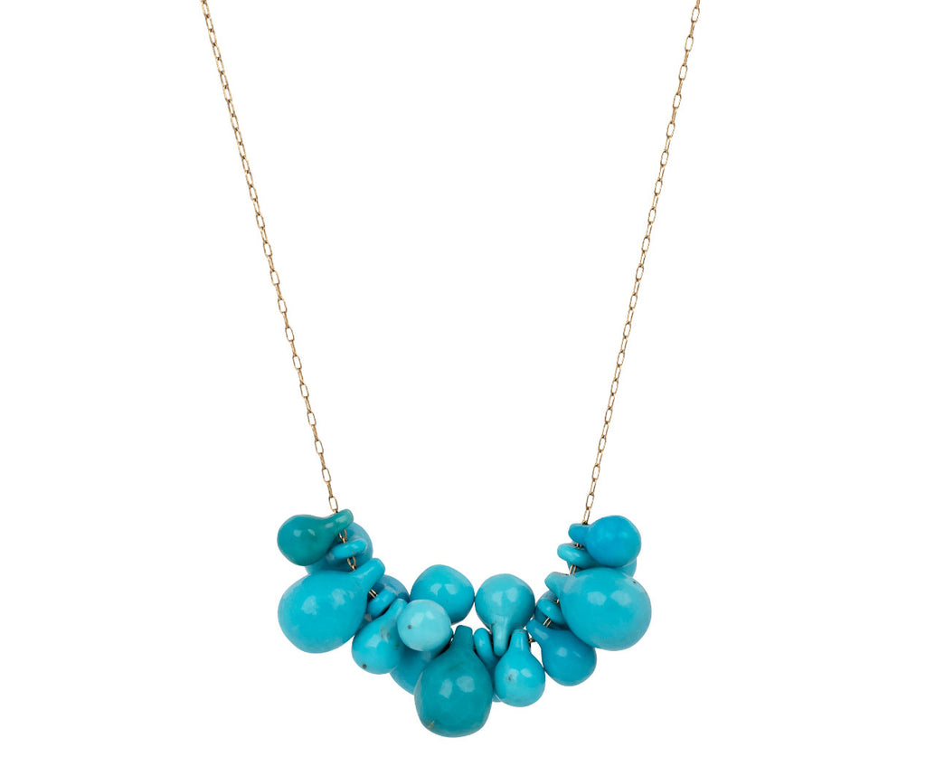 Turquoise Bulb Cut Stone Necklace