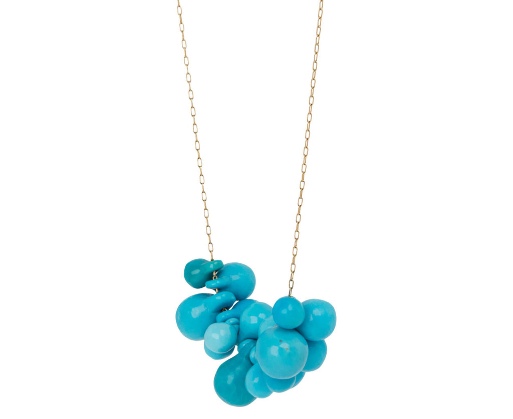 Turquoise Bulb Cut Stone Necklace