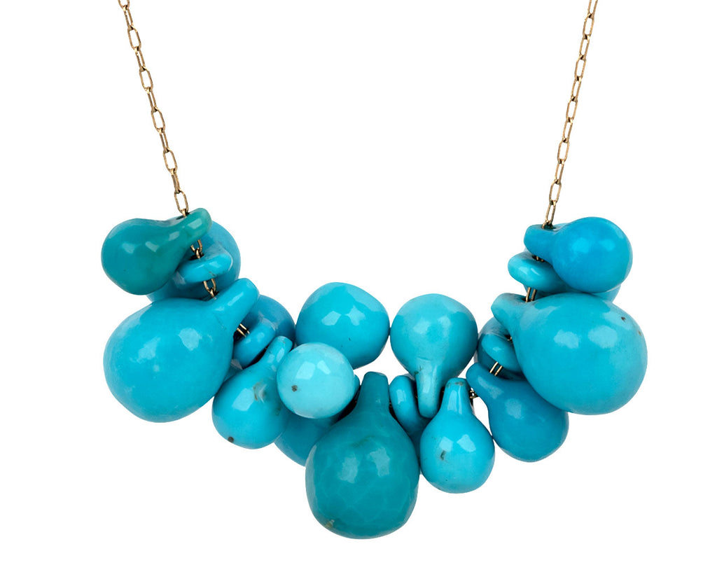 Turquoise Bulb Cut Stone Necklace