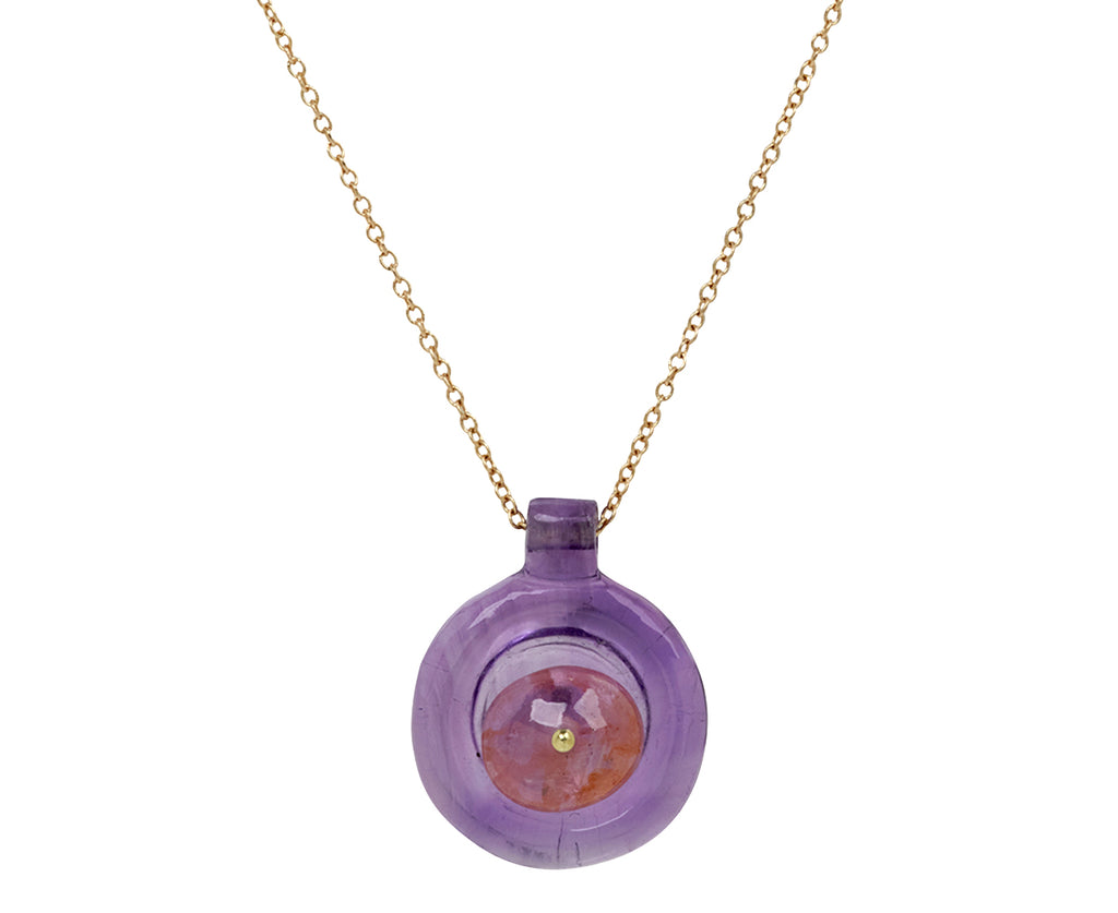 Amethyst and Pink Sapphire Bead Holder Necklace