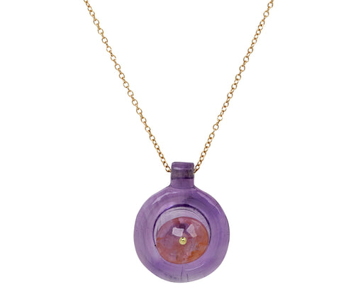 Amethyst and Pink Sapphire Bead Holder Necklace