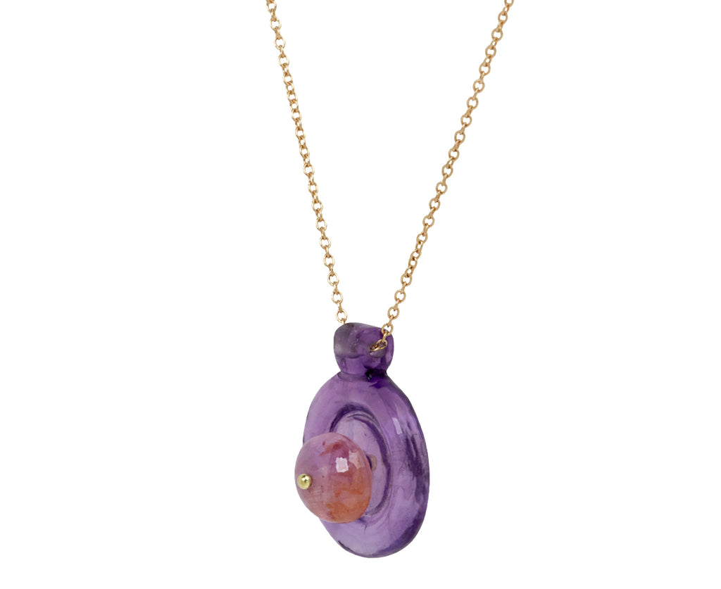 Amethyst and Pink Sapphire Bead Holder Necklace