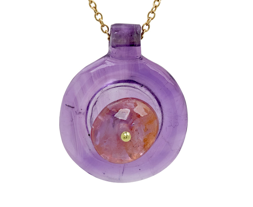 Amethyst and Pink Sapphire Bead Holder Necklace