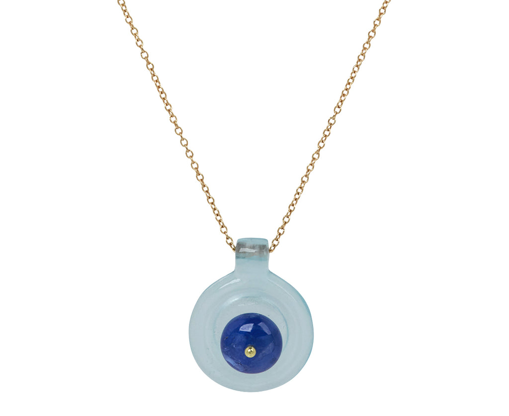 Aquamarine and Sapphire Bead Holder Necklace