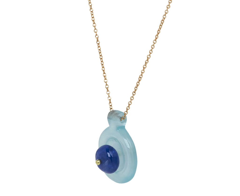 Aquamarine and Sapphire Bead Holder Necklace
