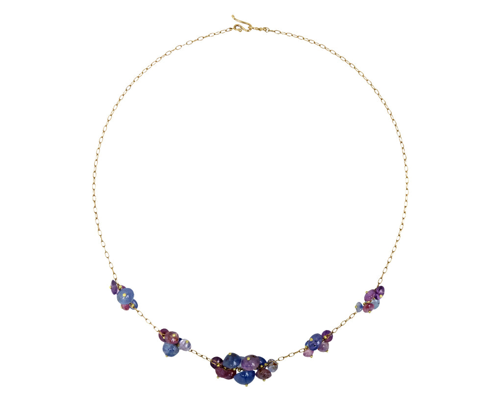 Beaded Sapphire Cluster Necklace