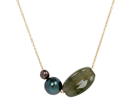 Labradorite and Tahitian Pearl Necklace