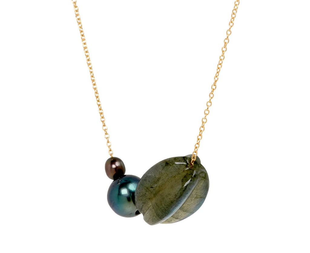 Labradorite and Tahitian Pearl Necklace