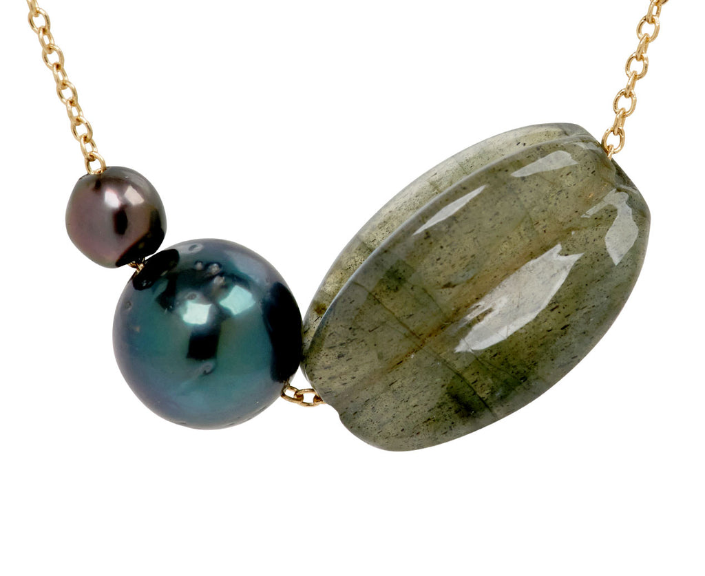 Labradorite and Tahitian Pearl Necklace