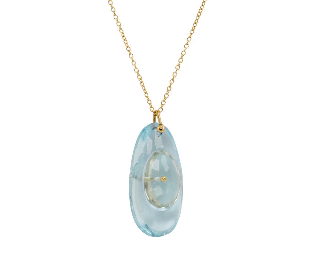 TenThousandThings Aquamarine and Green Amethyst Pendant Necklace