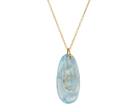 TenThousandThings Aquamarine and Green Amethyst Pendant Necklace
