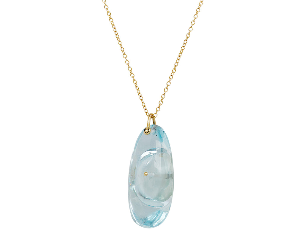 TenThousandThings Aquamarine and Green Amethyst Pendant Necklace - back