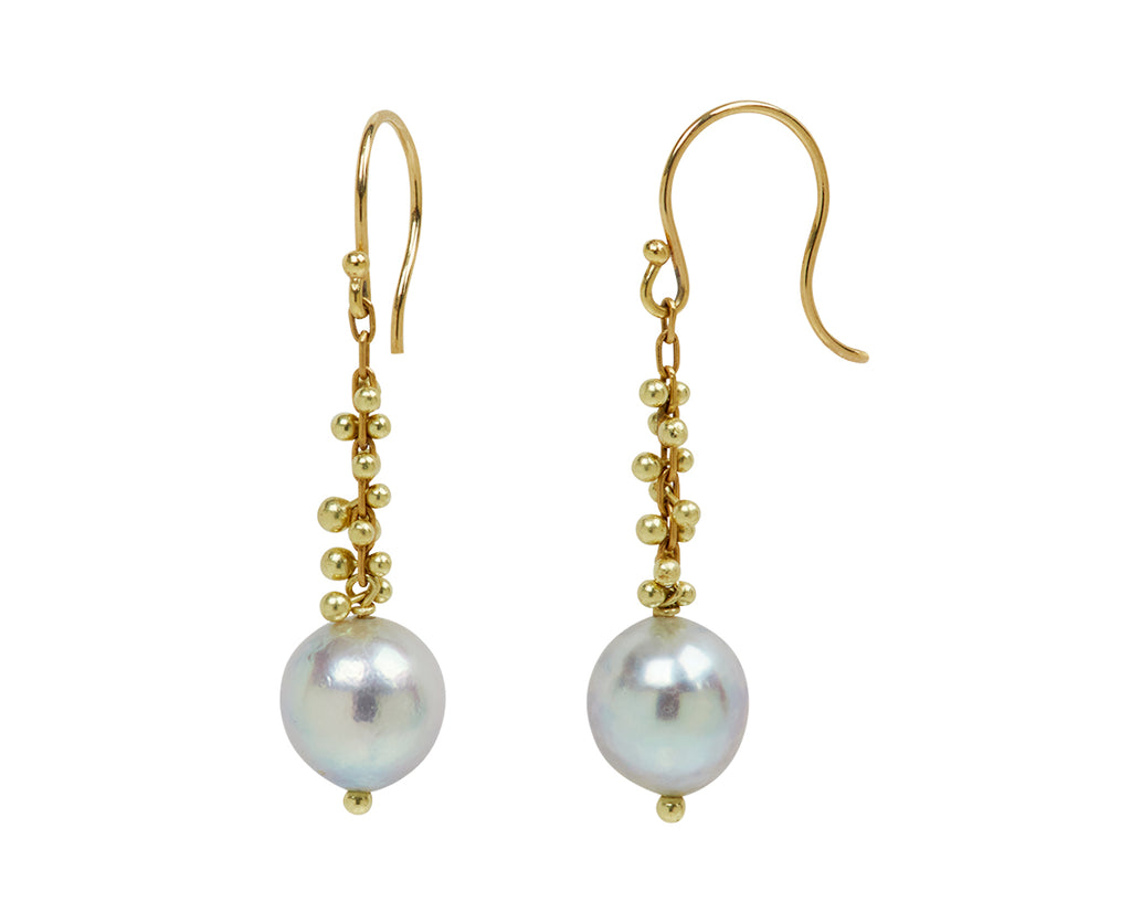TenThousandThings White Pearl Drop Earrings - side