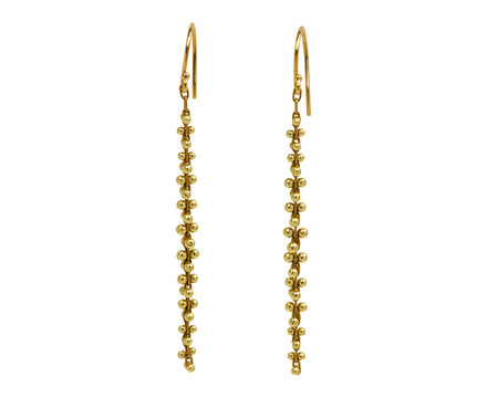 Long Gold Cluster Earrings