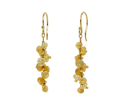 TenThousandThings Ethiopian Opal Short Spiral Earrings