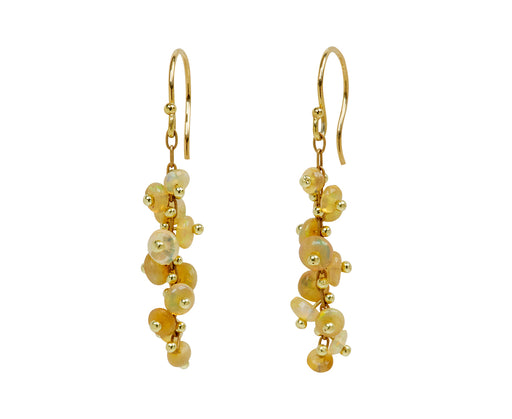 TenThousandThings Ethiopian Opal Short Spiral Earrings