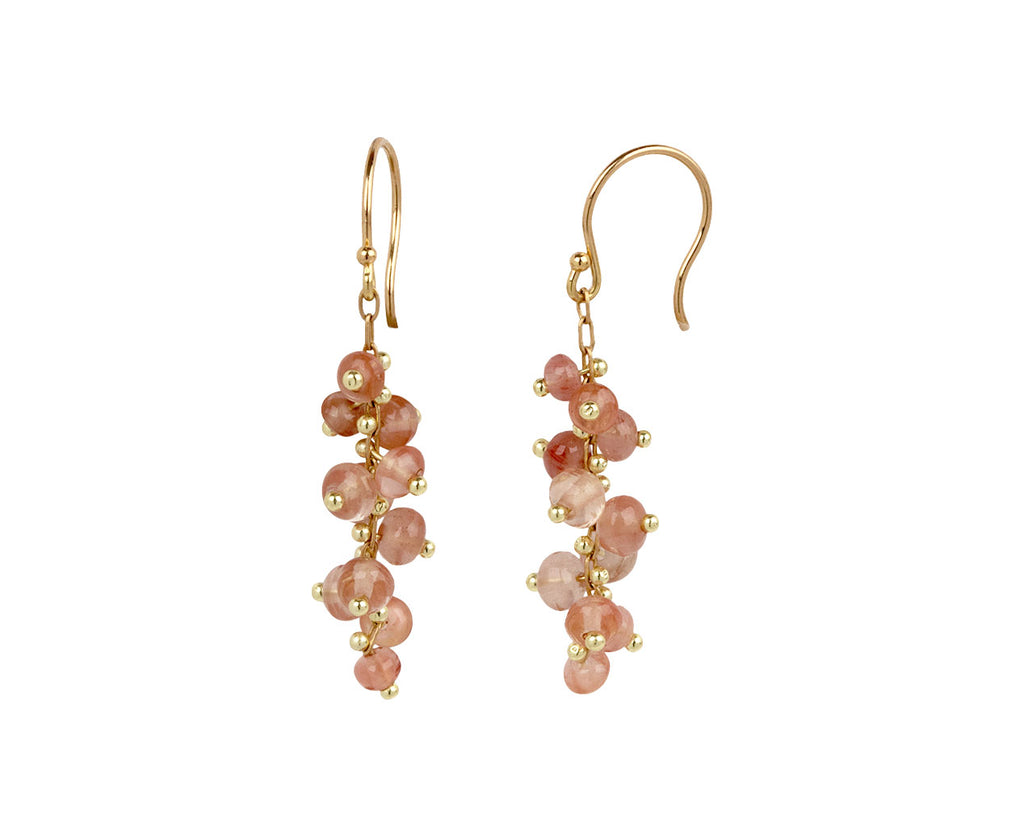 Short Pink Sapphire Spiral Earrings