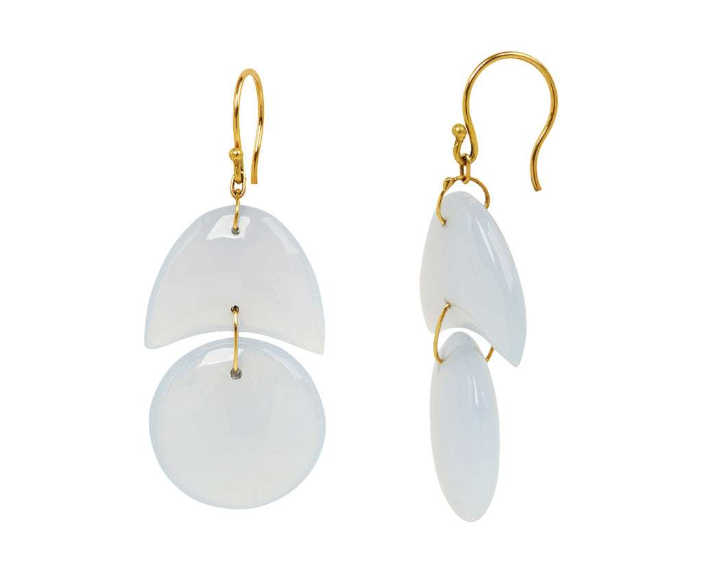 Chrysoprase Tiny Arp Earrings - Side 