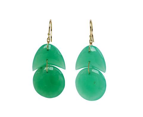TenThousandThings Chrysoprase Tiny Arp Earrings