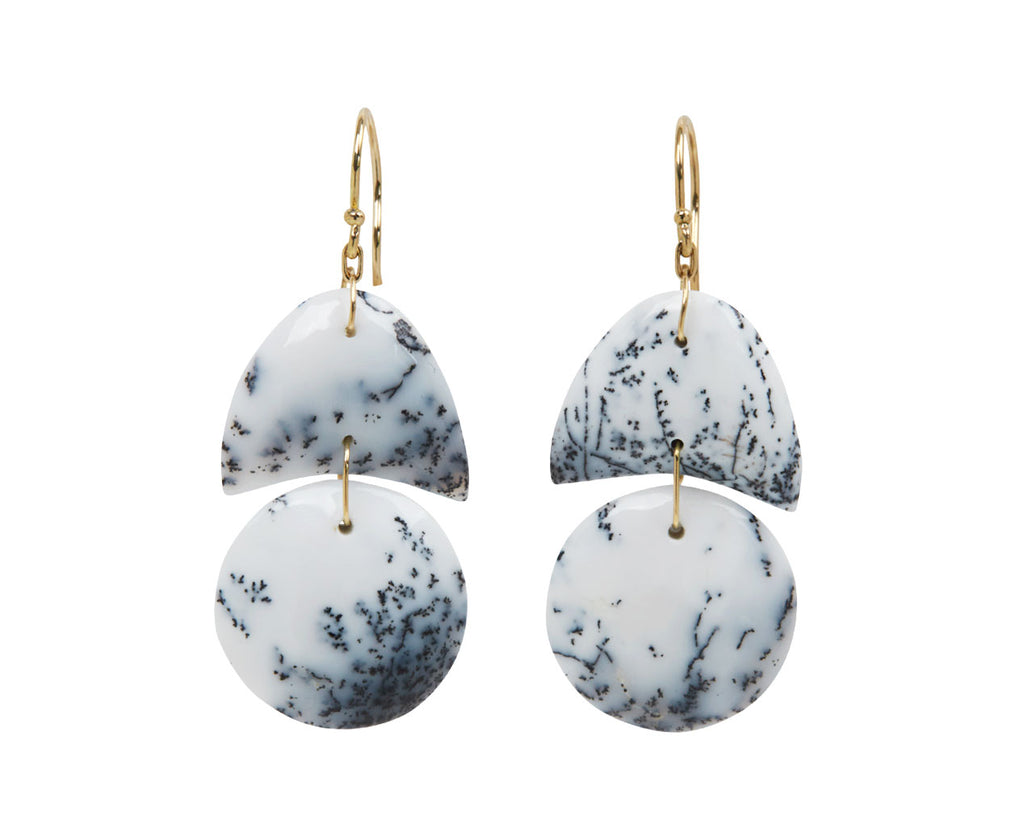 Dendritic Opal Tiny Arp Earrings - TWISTonline 