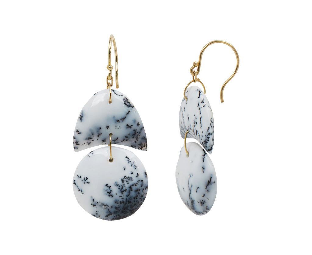 Dendritic Opal Tiny Arp Earrings - TWISTonline 