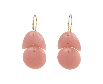 Pink Opal Tiny Arp Earrings