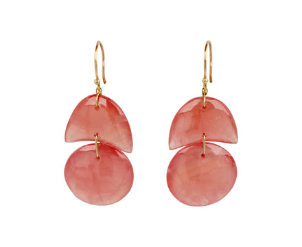 Rhodochrosite Tiny Arp Earrings