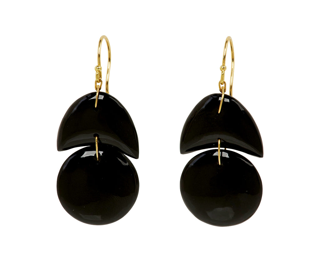 TenThousandThings Black Onyx Tiny Arp Earrings