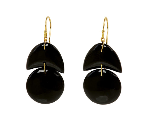 TenThousandThings Black Onyx Tiny Arp Earrings