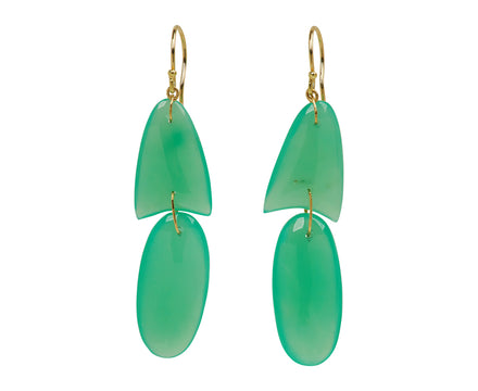 Chrysoprase Tiny Arrowhead Earrings