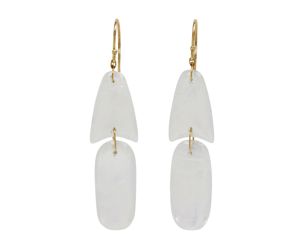 Rainbow Moonstone Arrowhead Earrings