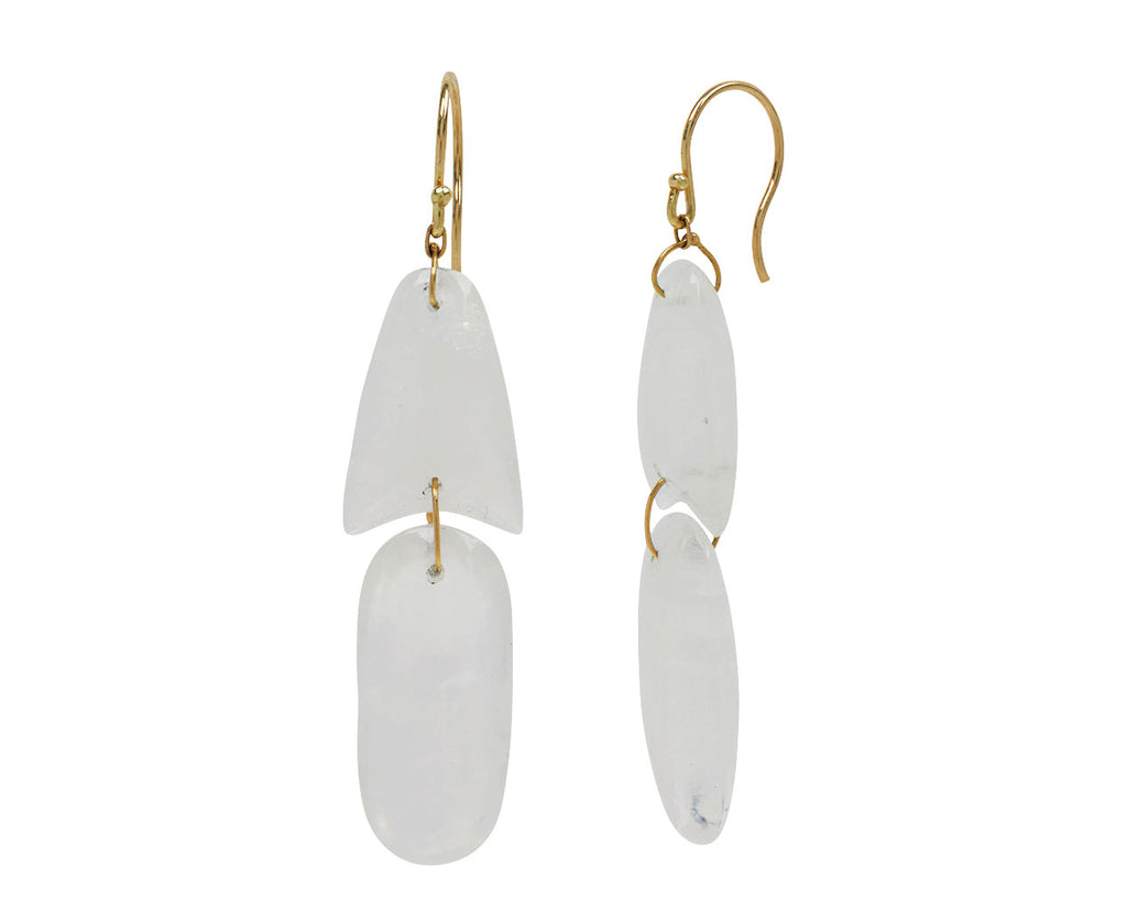 Rainbow Moonstone Arrowhead Earrings