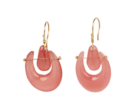 Small Rhodochrosite O'Keeffe Earrings