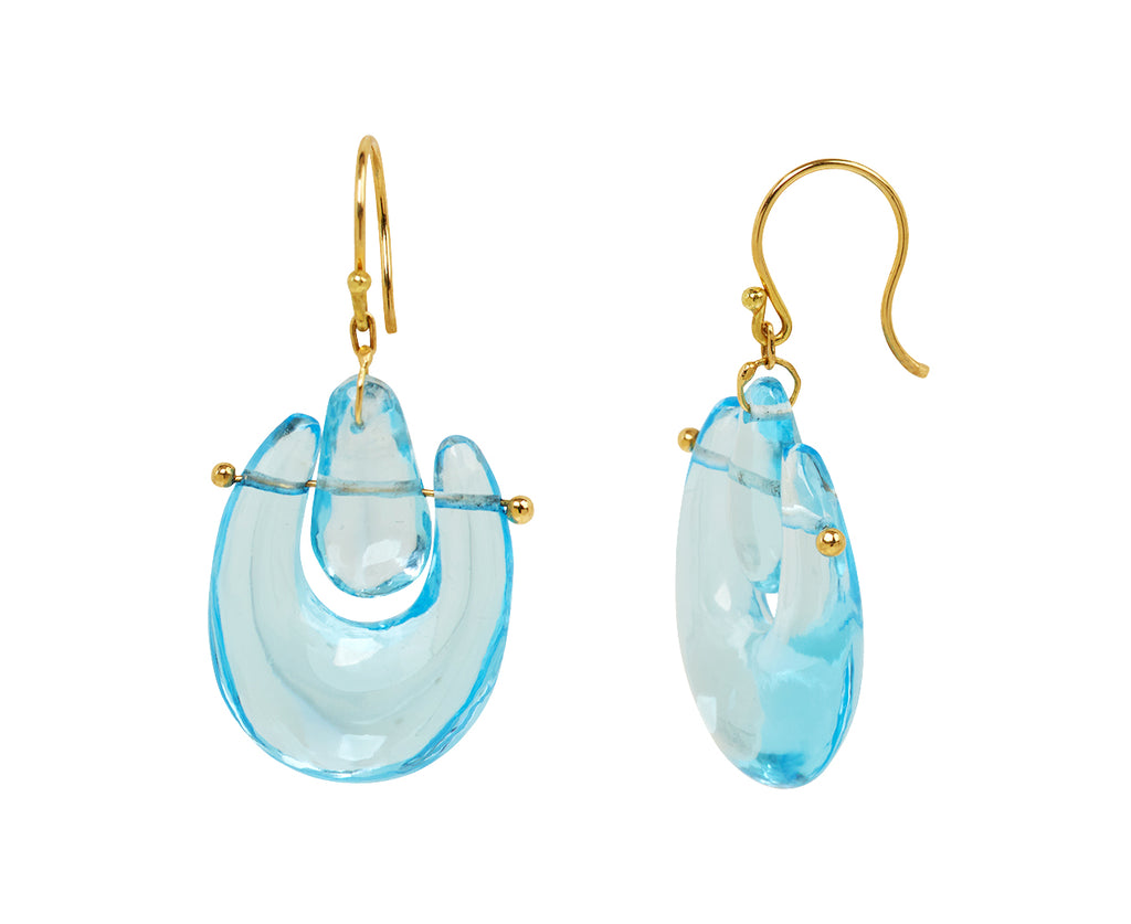 TenThousandThings Blue Topaz O'Keeffe Earrings - side