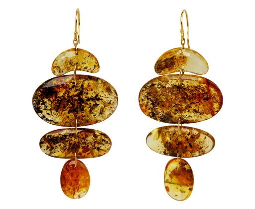 TenThousandThings Oval Totem Amber Earrings