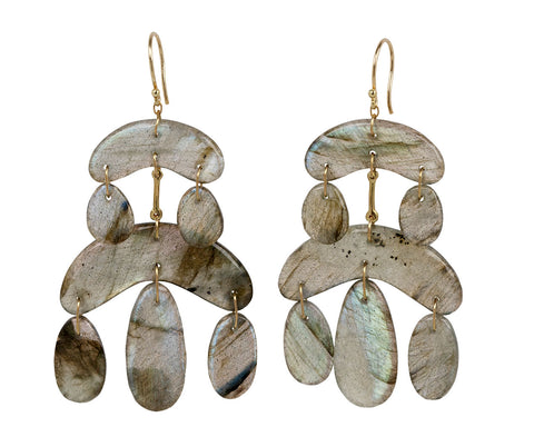 TenThousandThings Labradorite Cut Stone Mini Chandelier EarringsTenThousandThings Labradorite Cut Stone Mini Chandelier Earrings