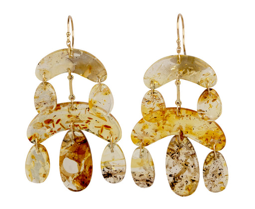 Amber Cut Stone Mini Chandelier Earrings
