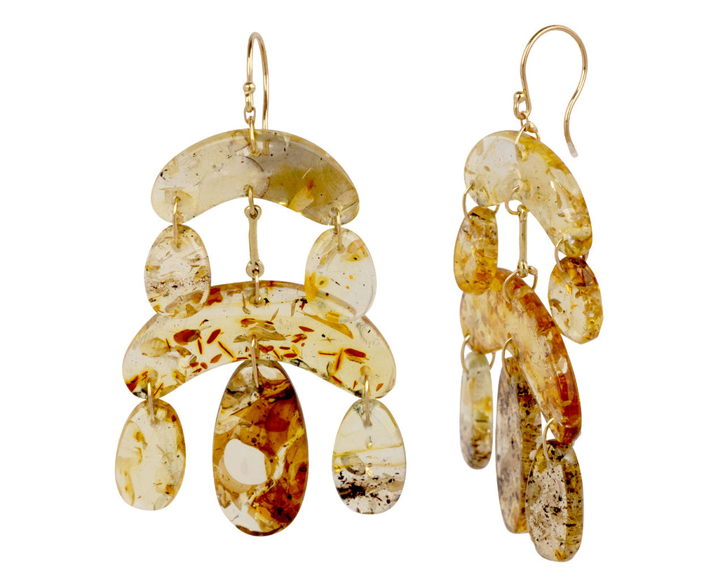 Amber Cut Stone Mini Chandelier Earrings