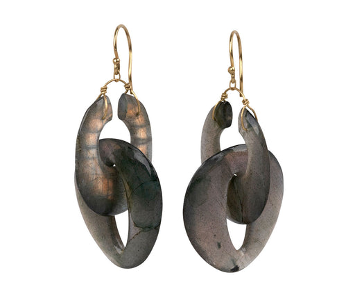 Labradorite Peacock Link Earrings