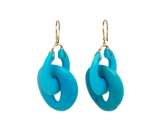 Turquoise Peacock Link Earrings