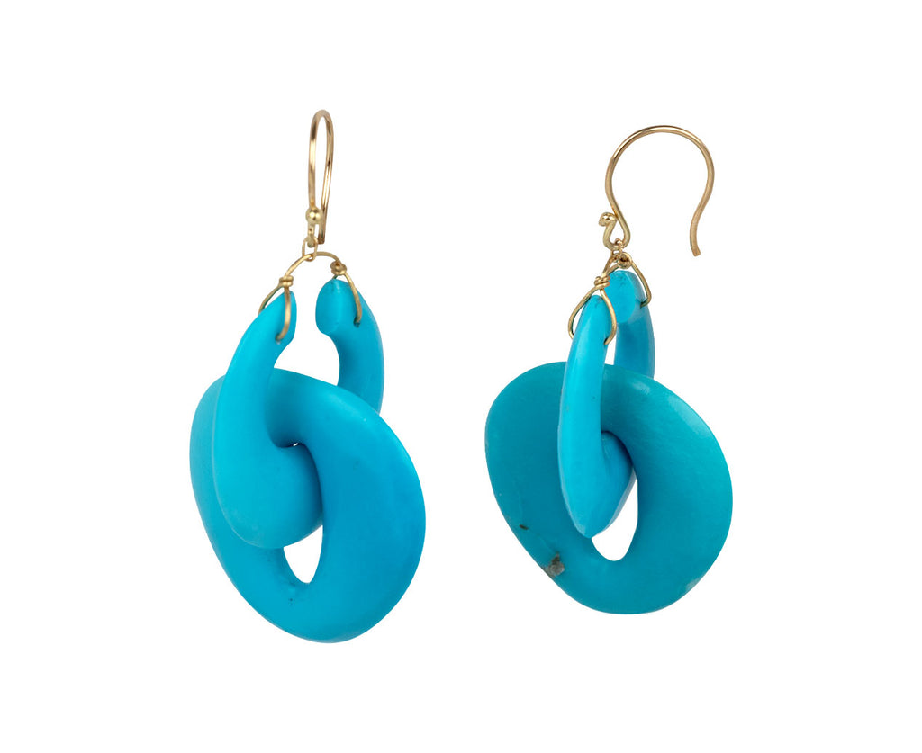 Turquoise Peacock Link Earrings