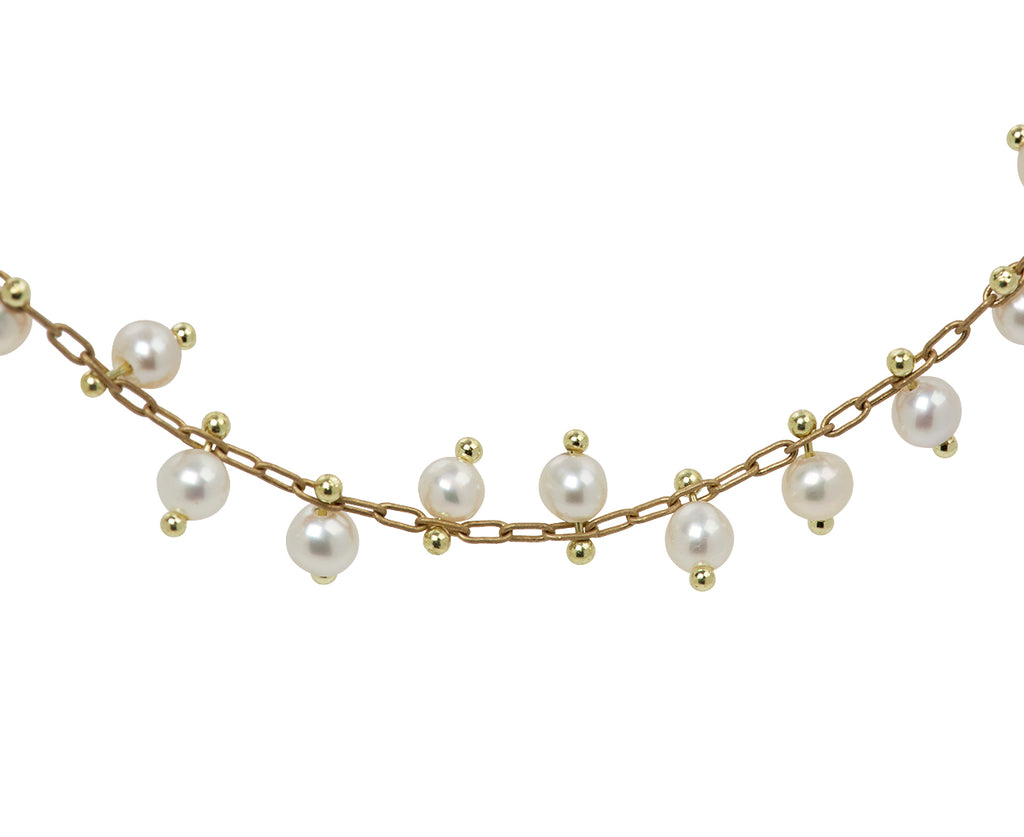TenThousandThings Pearl Spiral Necklace - Closeup