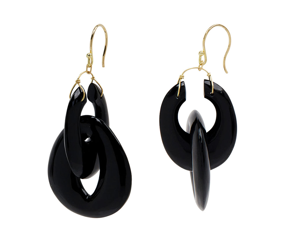 Onyx Peacock Link Earrings