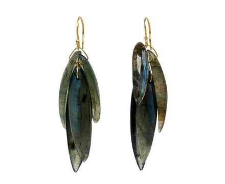 •NEW LEAF• labradorite + gold earrings
