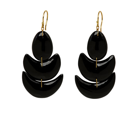 TenThousandThings Onyx Lotus Earrings