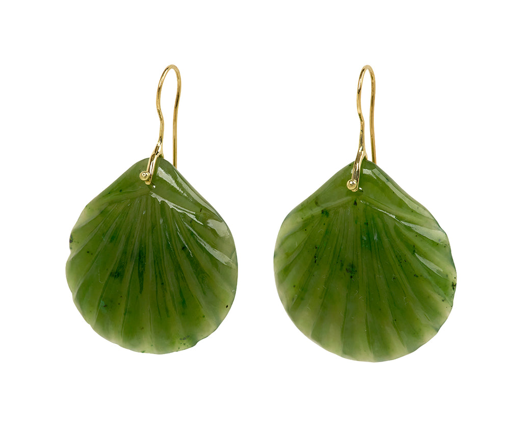 Jade Fan Stone Earrings