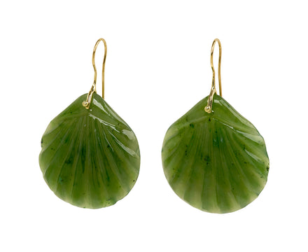 Jade Fan Stone Earrings