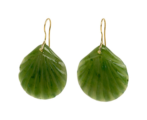 Jade Fan Stone Earrings