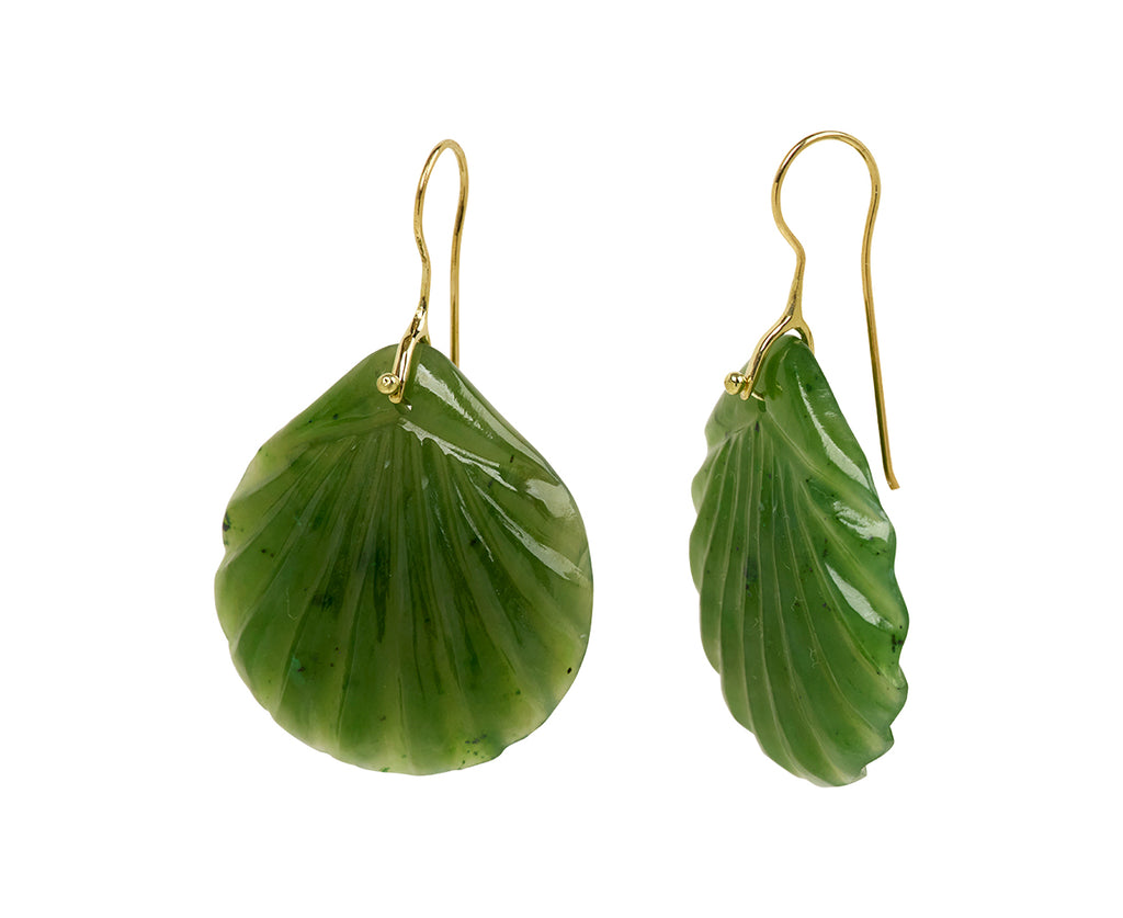 Jade Fan Stone Earrings